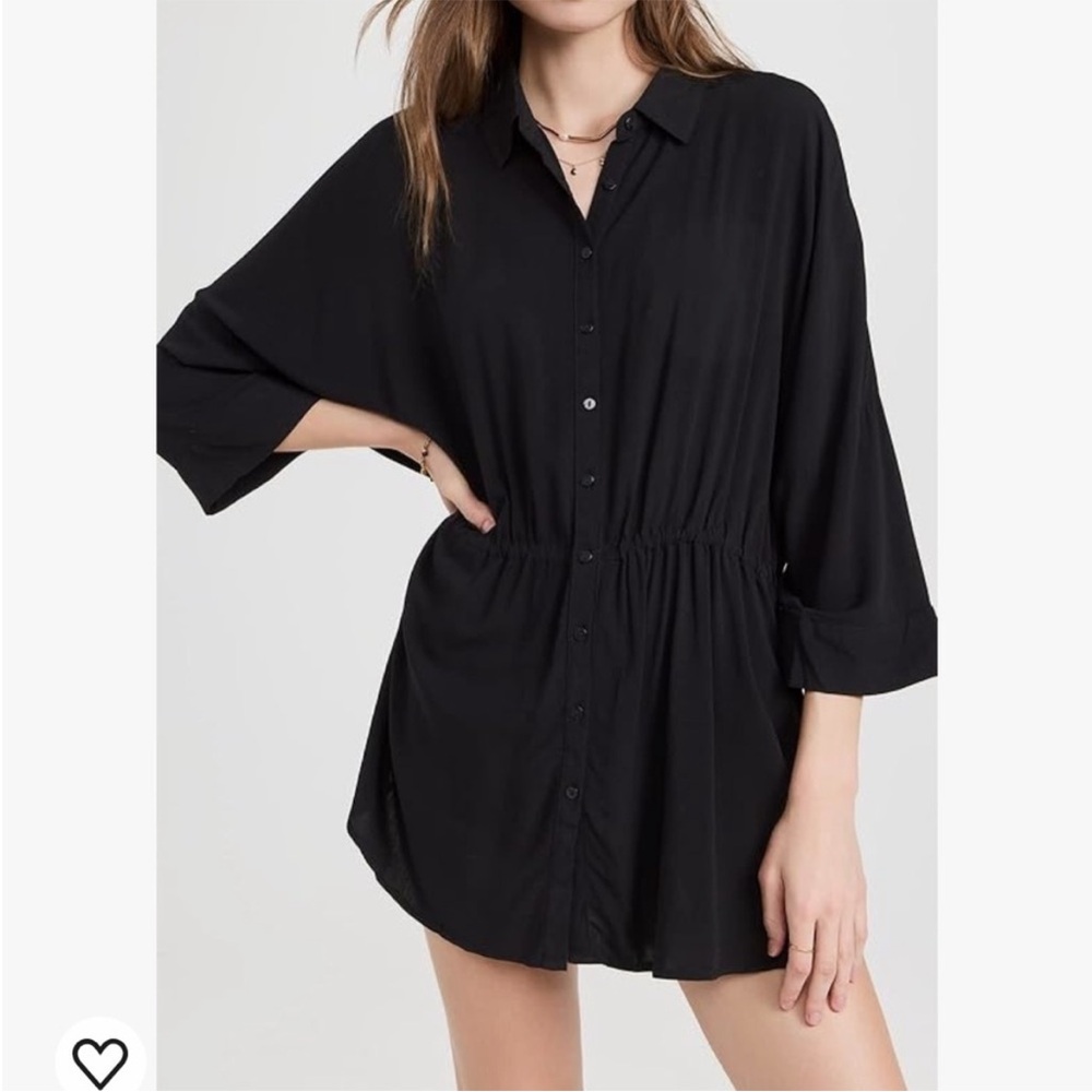L* Space Pacifica Tunic Black Beach Pool Party Cover Up Relaxed Fit Size XS/S